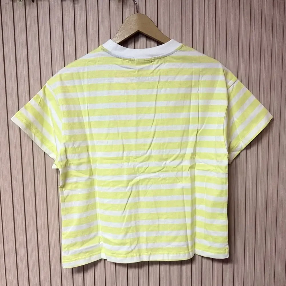 Scotch & Soda Boxy Striped Tee Tennis Racket Embroidered Women’s Size S - Picture 2 of 11
